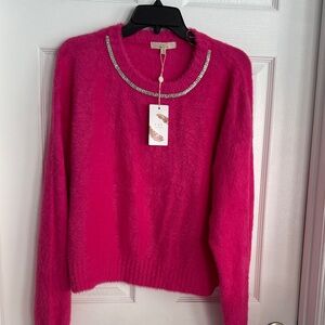 Chic Fuchsia Crew Neck Sweater
